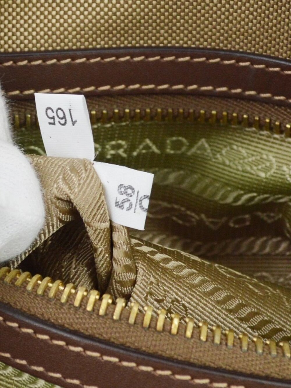 Prada Brown Logo Jacquard Tote Bag - Picture 9 of 11